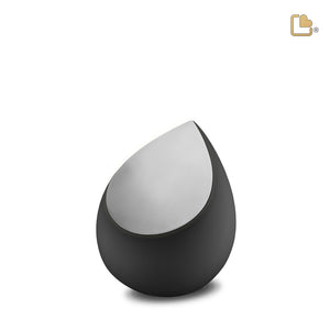 K583 Drop Keepsake Urn Black & Bru Pewter