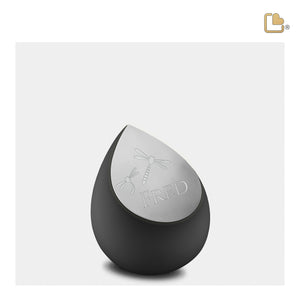 K583 Drop Keepsake Urn Black & Bru Pewter