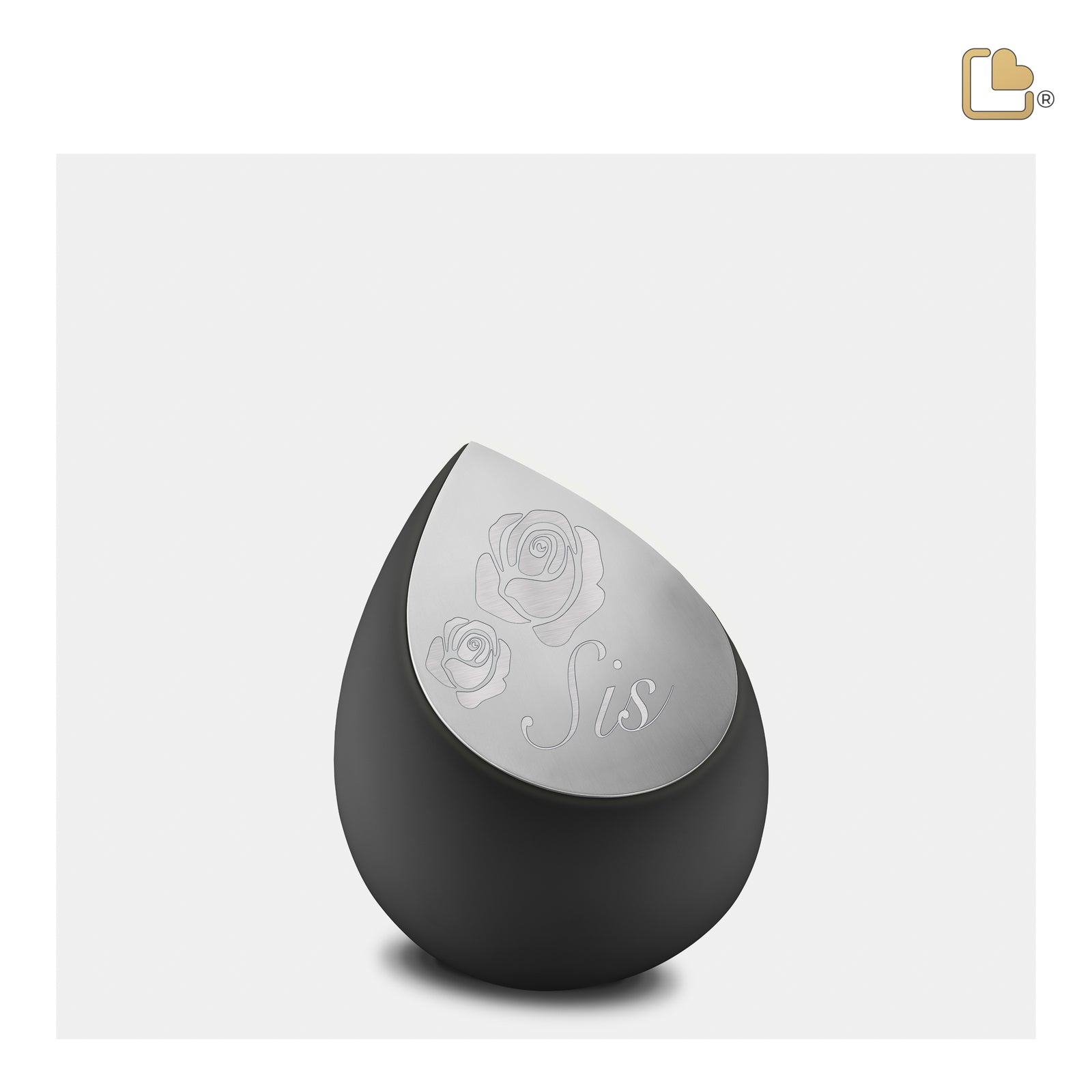 K583 Drop Keepsake Urn Black & Bru Pewter