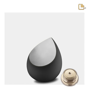 K583 Drop Keepsake Urn Black & Bru Pewter