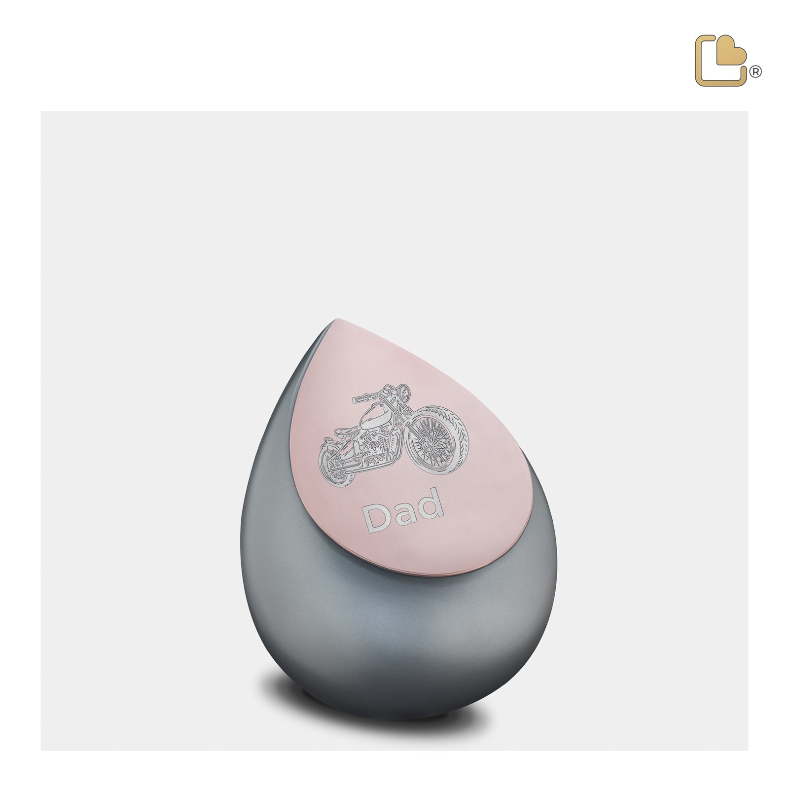 K584 Drop Keepsake Urn French Grey & Bru RoseGold