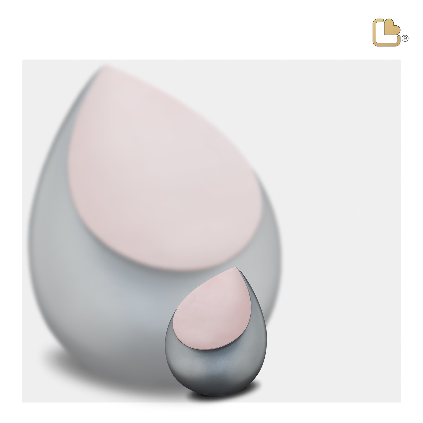 K584 Drop Keepsake Urn French Grey & Bru RoseGold