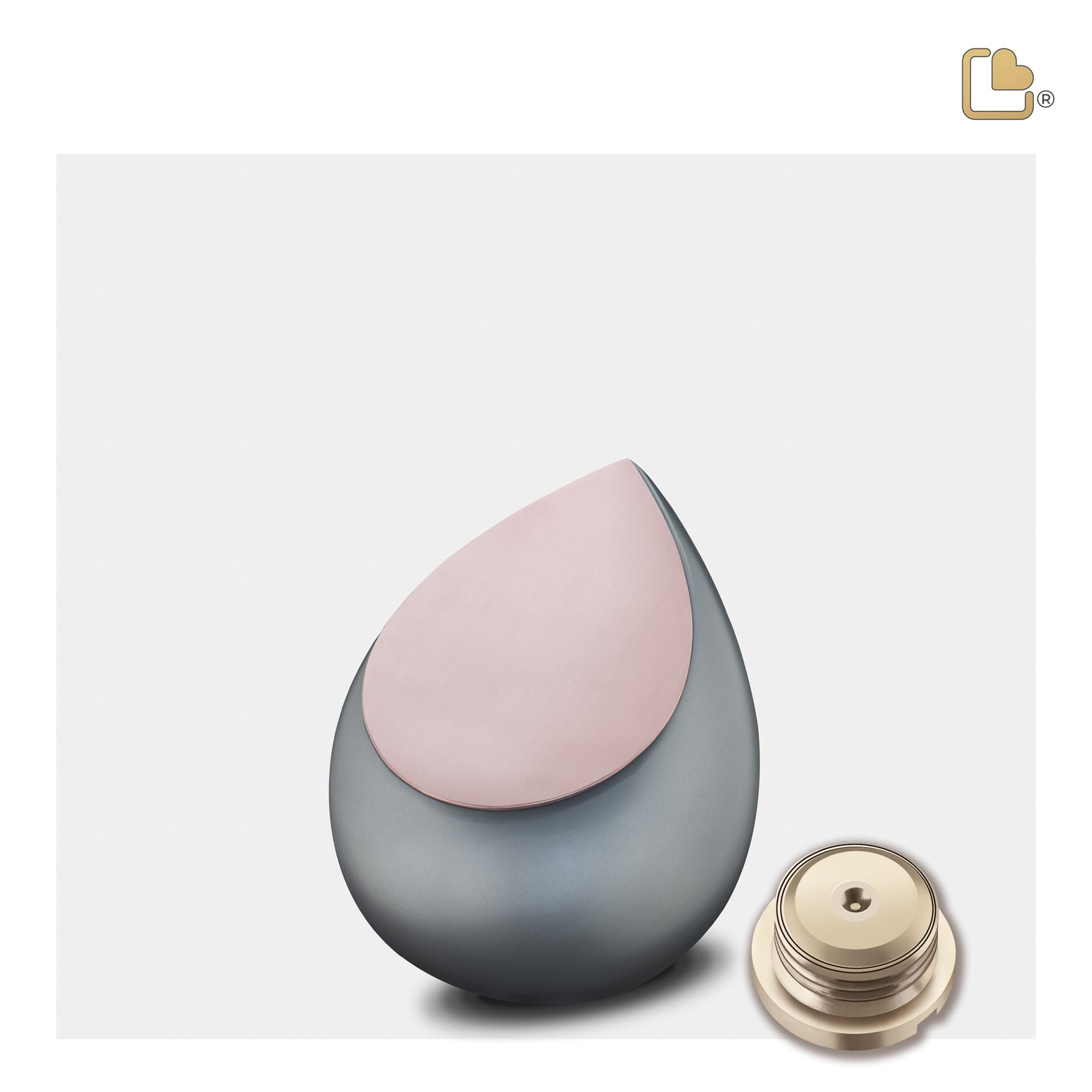 K584 Drop Keepsake Urn French Grey & Bru RoseGold