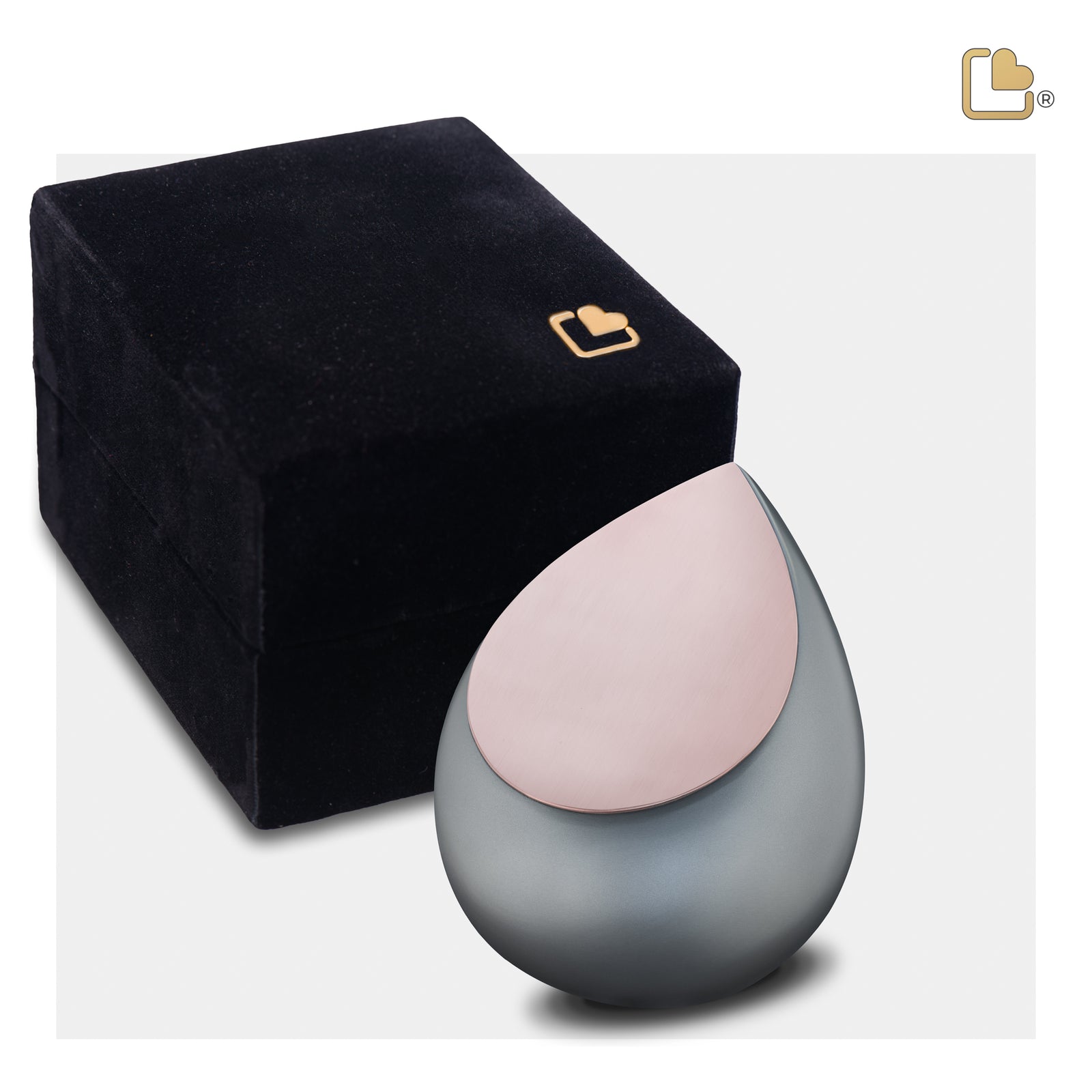 K584 Drop Keepsake Urn French Grey & Bru RoseGold
