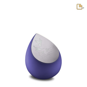 K586 Drop Keepsake Urn Navy & Bru Pewter