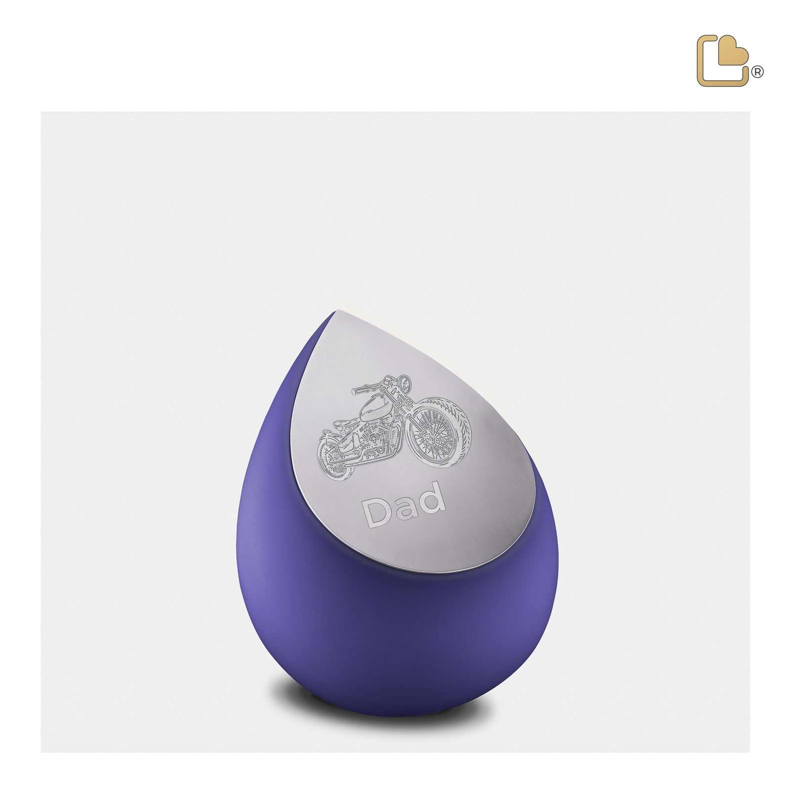 K586 Drop Keepsake Urn Navy & Bru Pewter