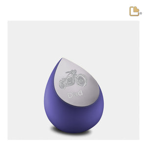 K586 Drop Keepsake Urn Navy & Bru Pewter