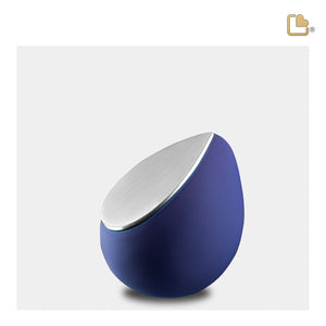 K586 Drop Keepsake Urn Navy & Bru Pewter