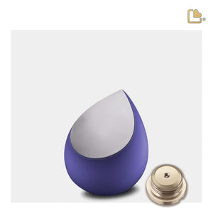 K586 Drop Keepsake Urn Navy & Bru Pewter