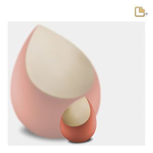 K587 Drop Keepsake Urn Terracotta & Bru Gold