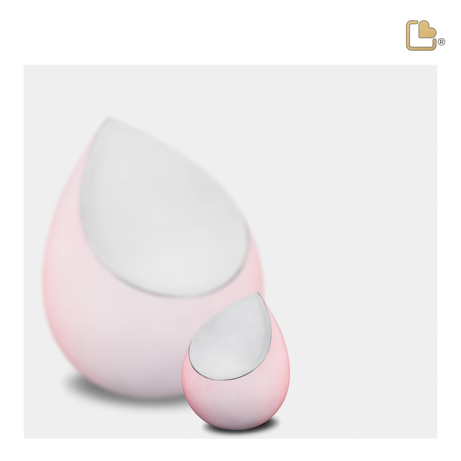 K588 Drop Keepsake Urn Pink & Bru Pewter
