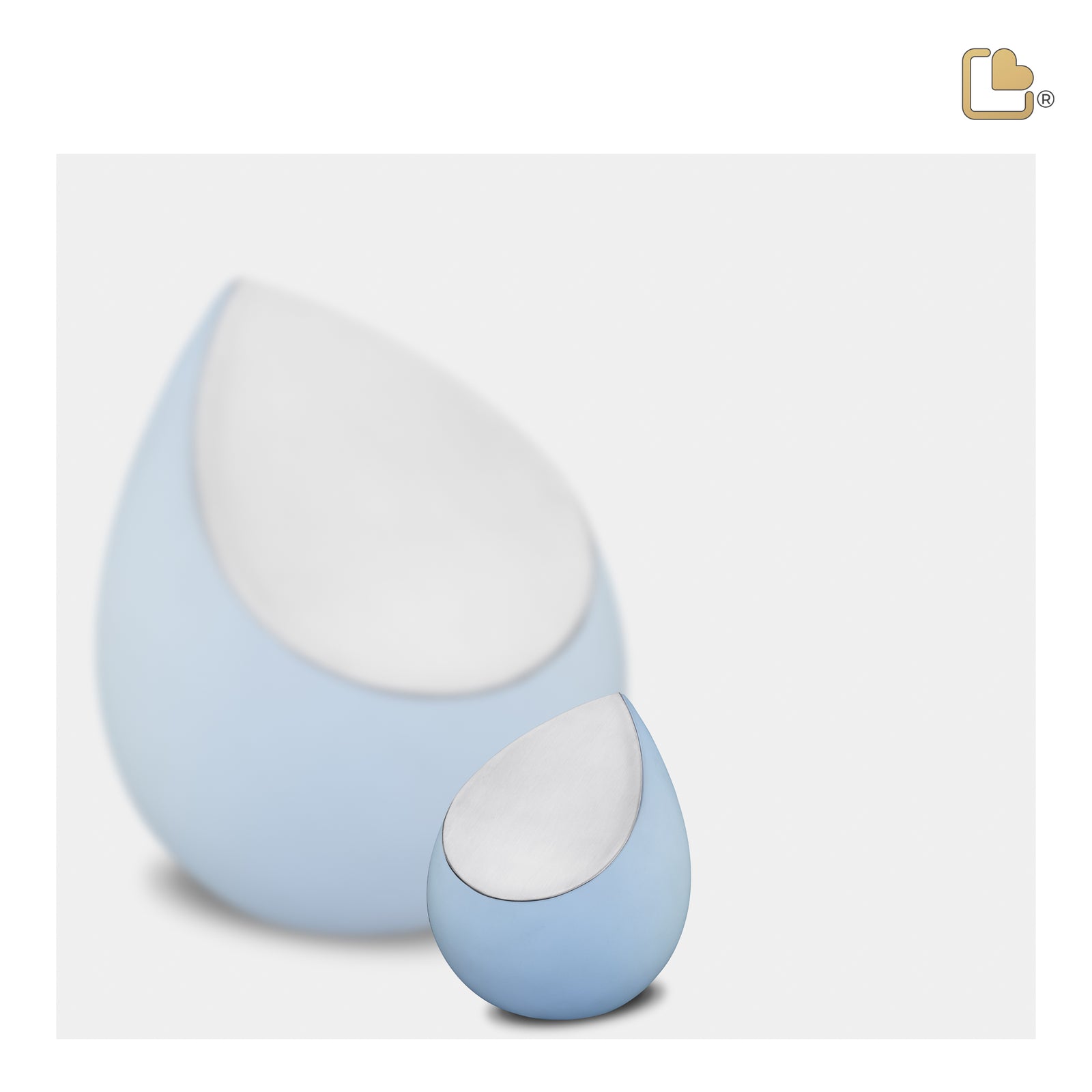 K589 Drop Keepsake Urn Blue & Bru Pewter
