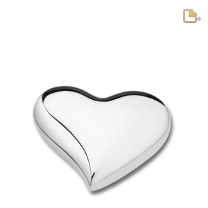 K603 Heart Keepsake Urn Pol Silver