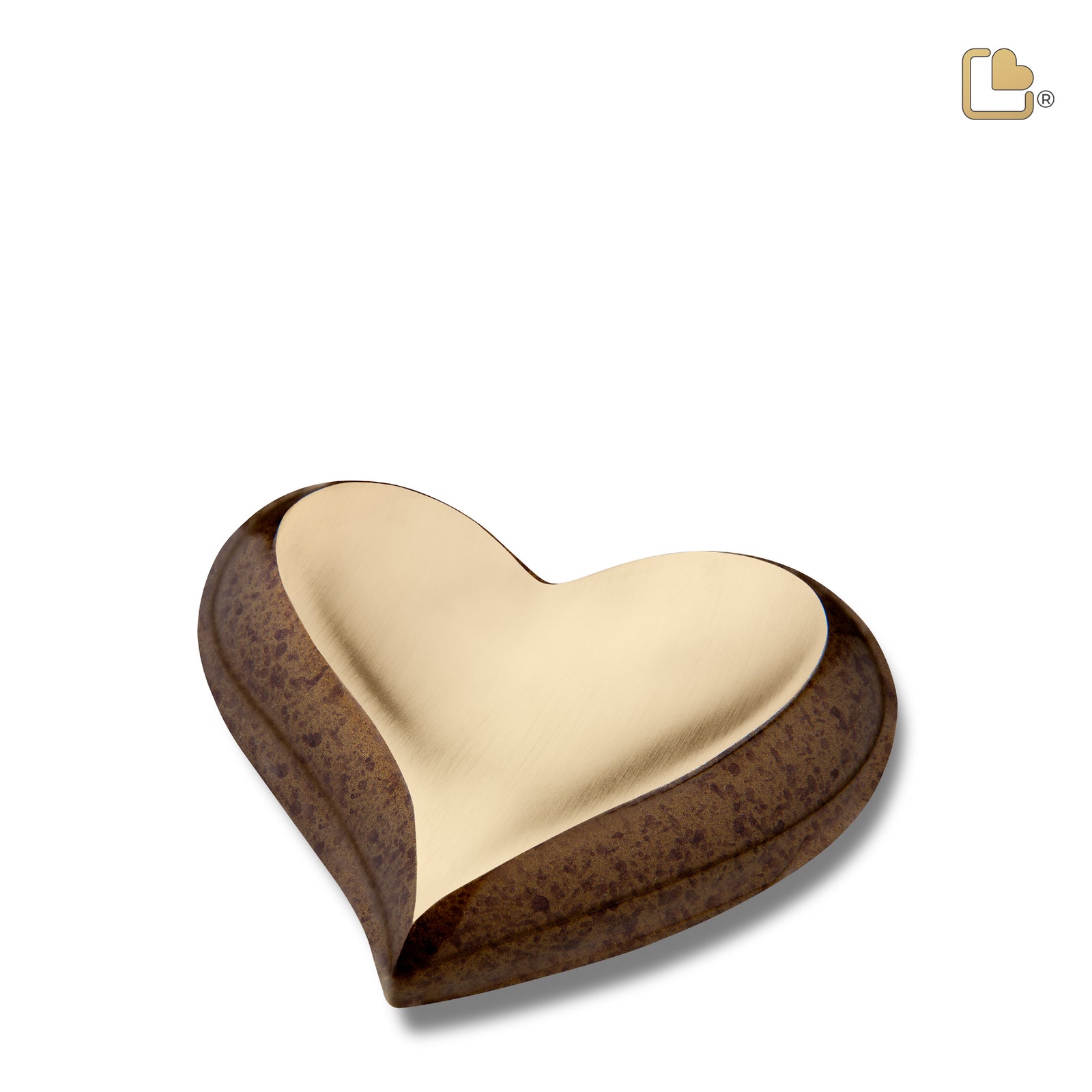 K615 Heart Keepsake Urn Speckled Auburn & Bru Gold