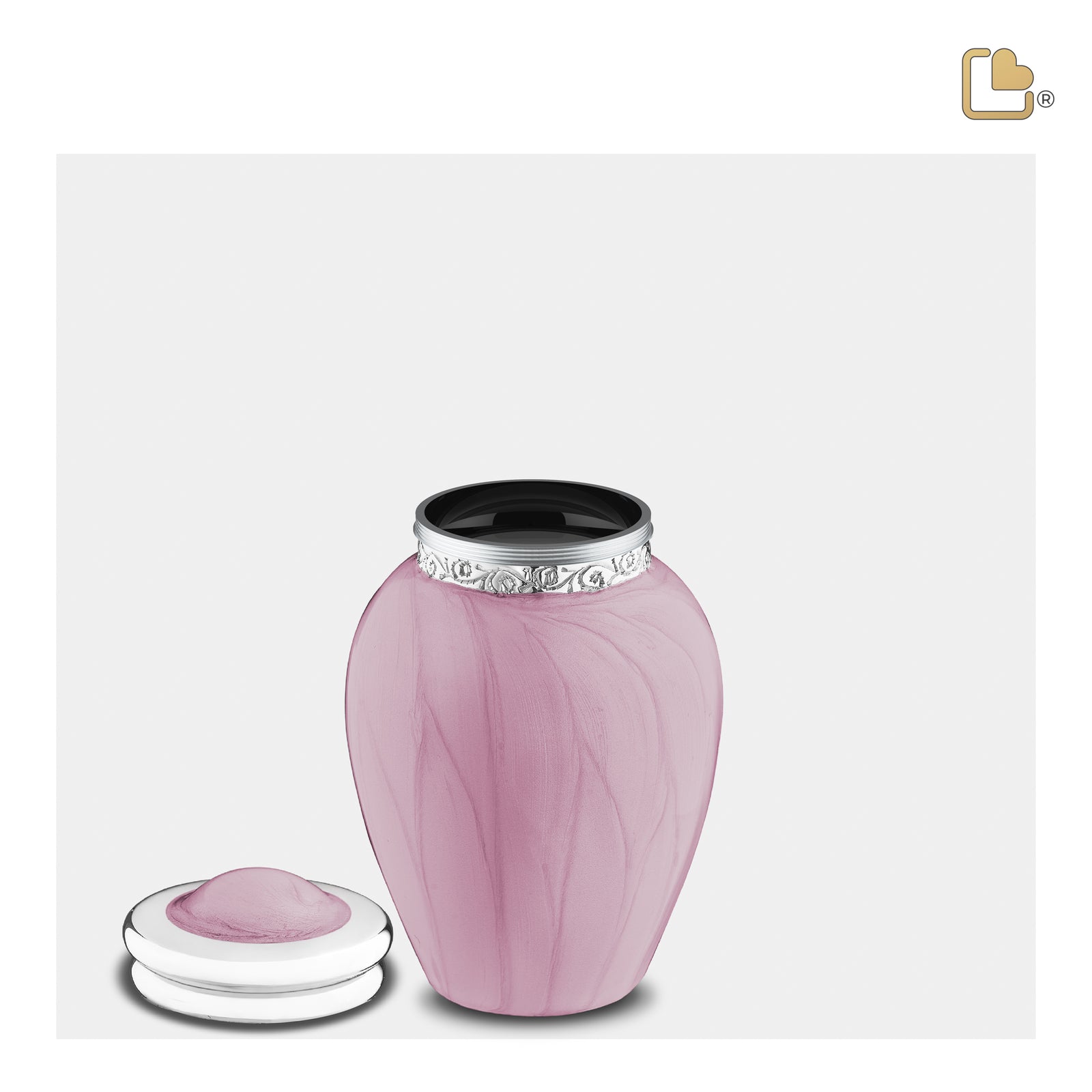 K667 Blessing Keepsake Urn Pearl Pink & Pol Silver