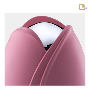 M1053 Tulip Medium Urn Pink & Pol Silver