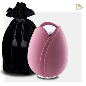 M1053 Tulip Medium Urn Pink & Pol Silver