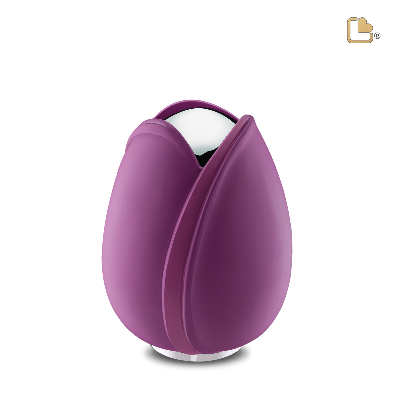 M1054 Tulip Medium Urn Purple & Pol Silver