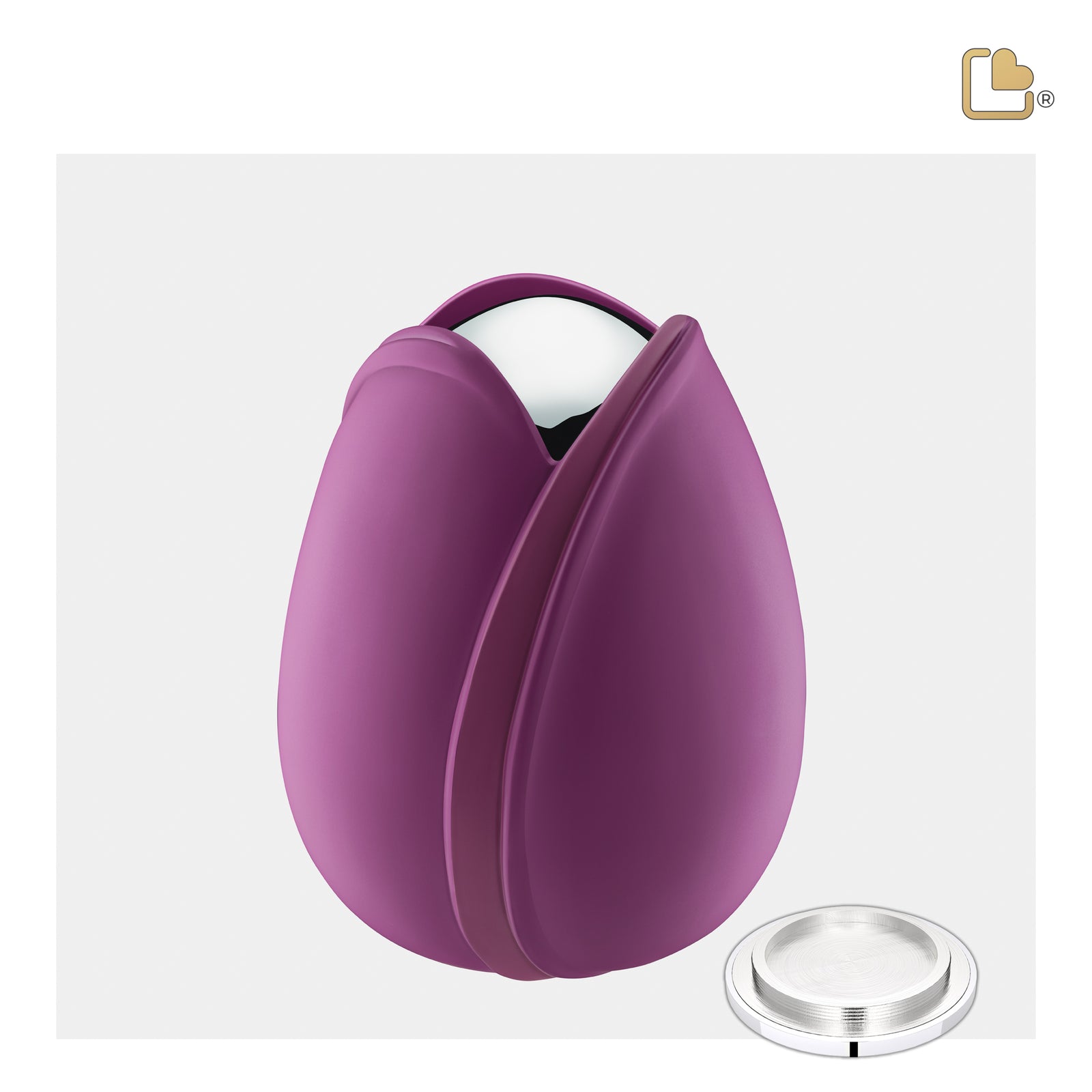 M1054 Tulip Medium Urn Purple & Pol Silver