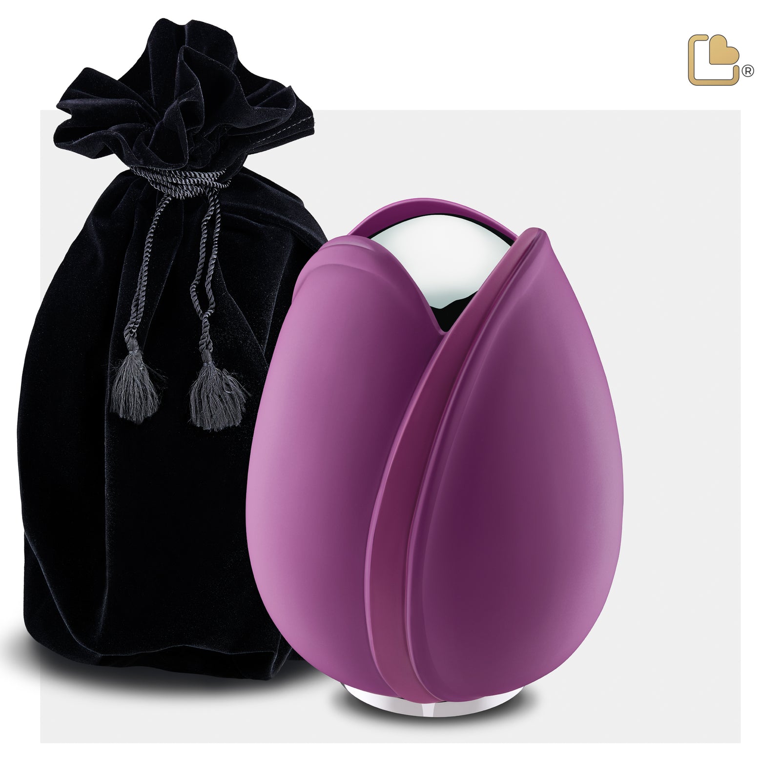 M1054 Tulip Medium Urn Purple & Pol Silver