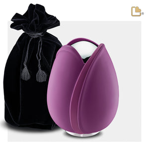 M1054 Tulip Medium Urn Purple & Pol Silver