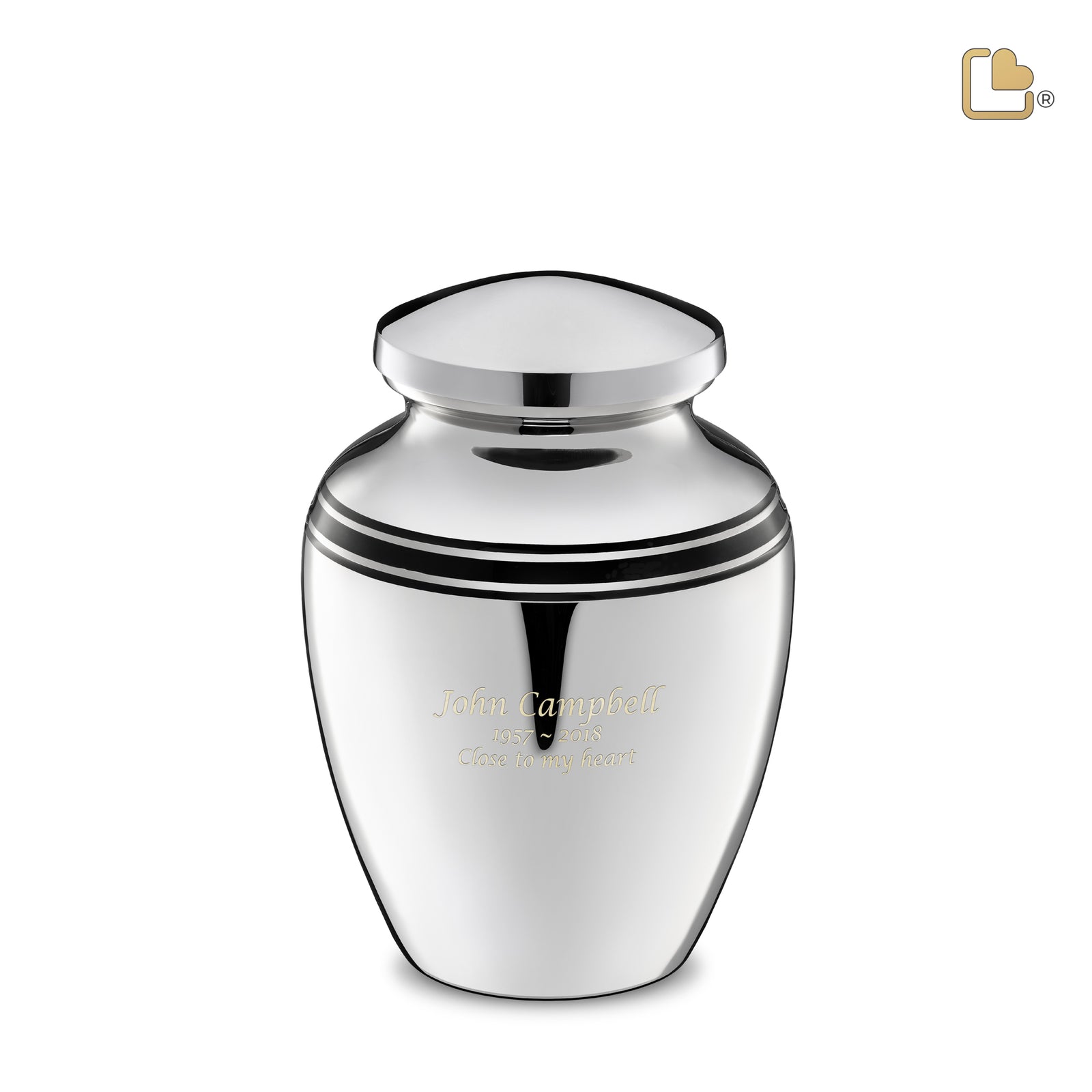 M218 ArtDeco Medium Urn Pol Silver