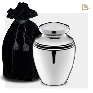 M218 ArtDeco Medium Urn Pol Silver