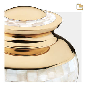 M230 Mother of Pearl Medium Urn Pol Gold