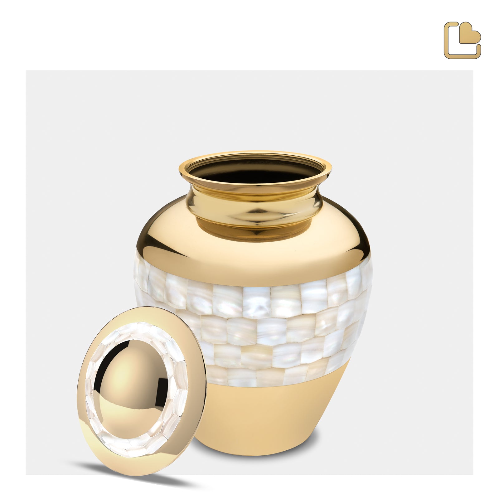 M230 Mother of Pearl Medium Urn Pol Gold
