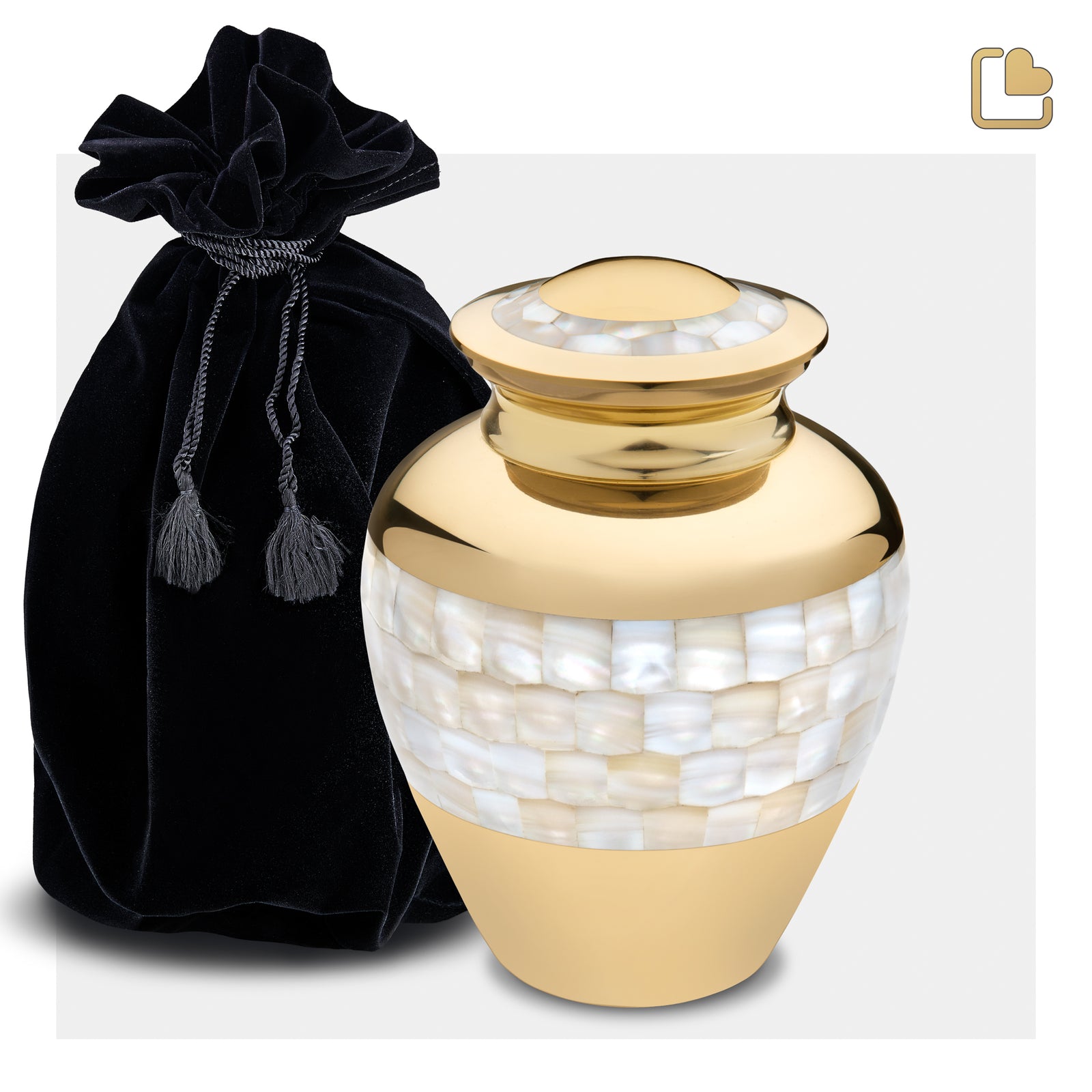 M230 Mother of Pearl Medium Urn Pol Gold
