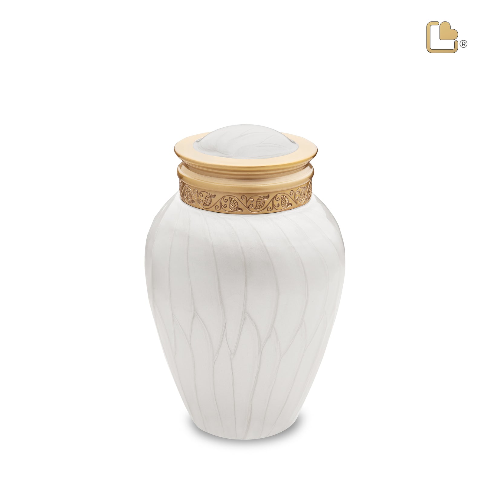 M290 Blessing Medium Urn Pearl White & Bru Gold