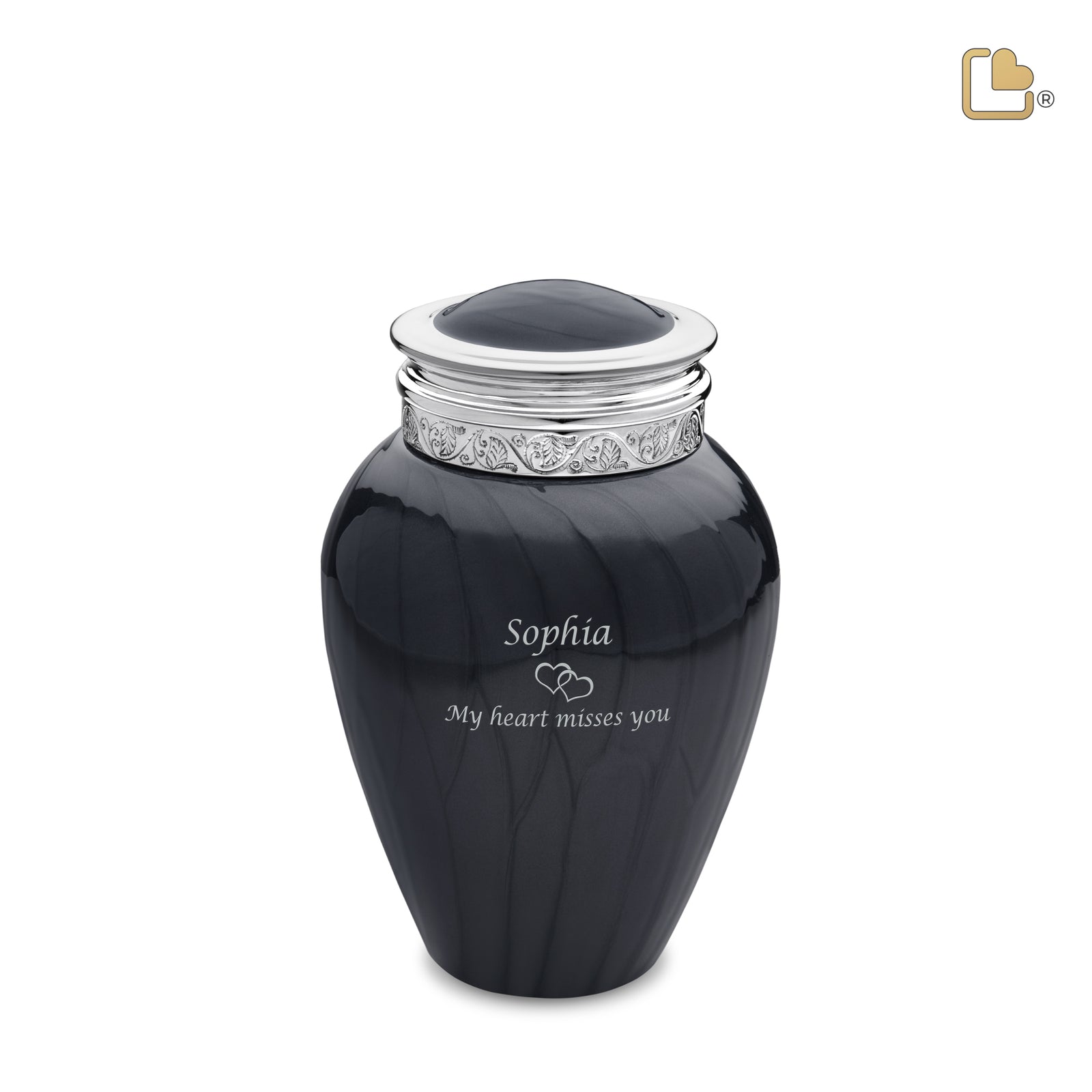 M292 Blessing Medium Urn Pearl Midnight & Pol Silver