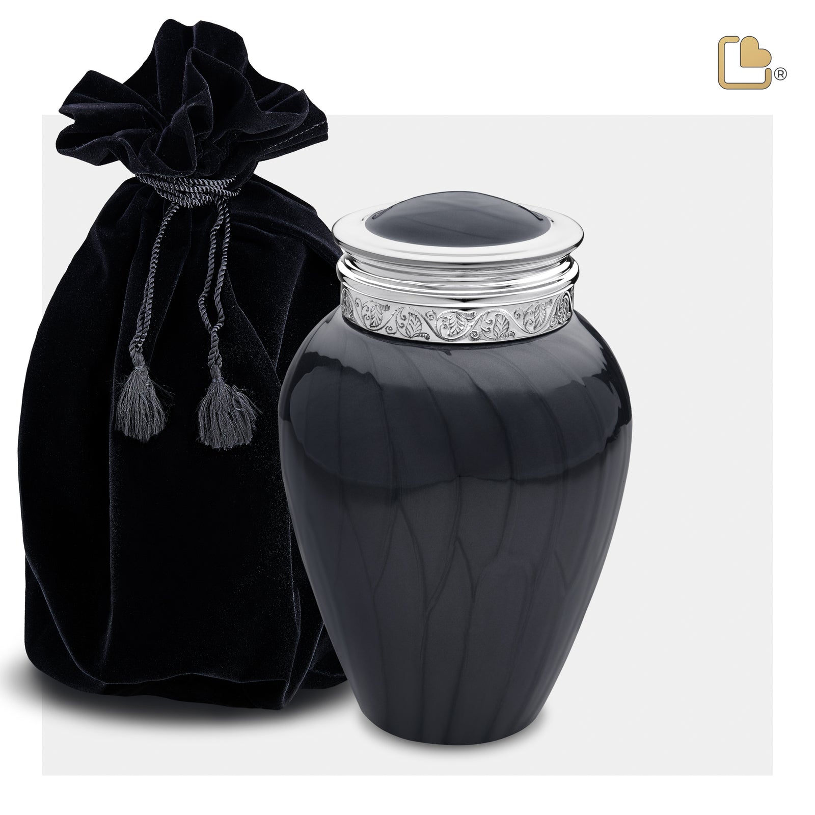 M292 Blessing Medium Urn Pearl Midnight & Pol Silver