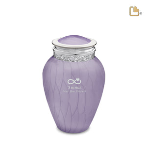 M298 Blessing Medium Urn Pearl Lavender & Pol Silver