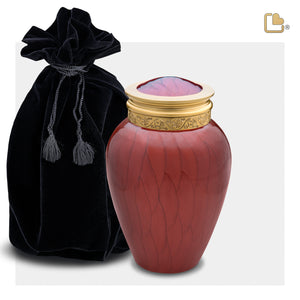 M299 Blessing Medium Urn Pearl Crimson & Bru Gold