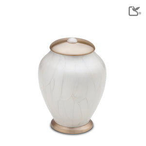 M522 Simplicity Medium Urn Pearl White & Bru Gold