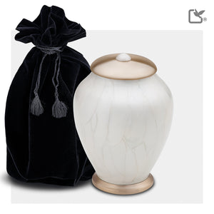 M522 Simplicity Medium Urn Pearl White & Bru Gold