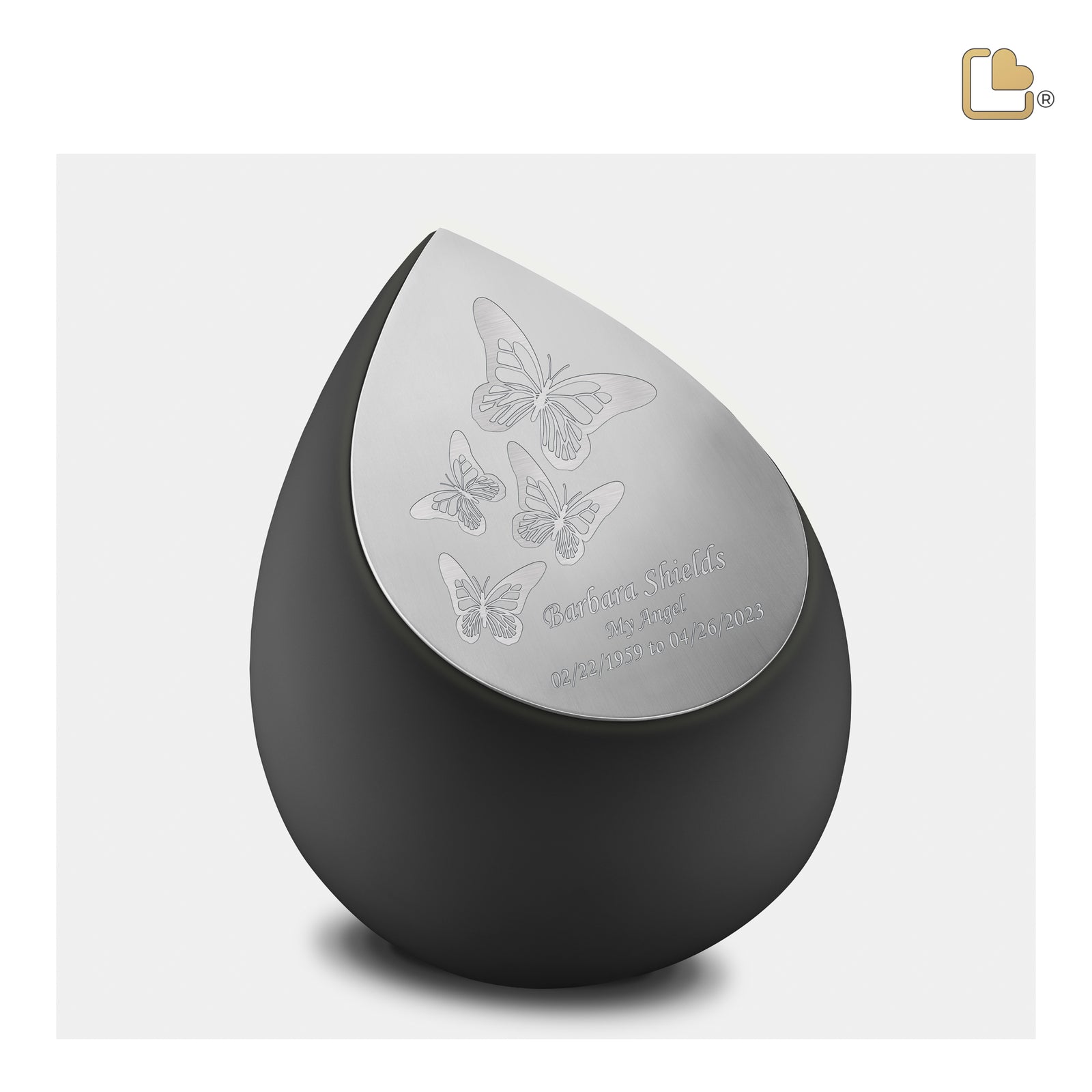 M583 Drop Medium Urn Black & Bru Pewter