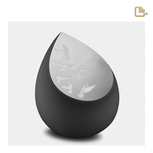 M583 Drop Medium Urn Black & Bru Pewter