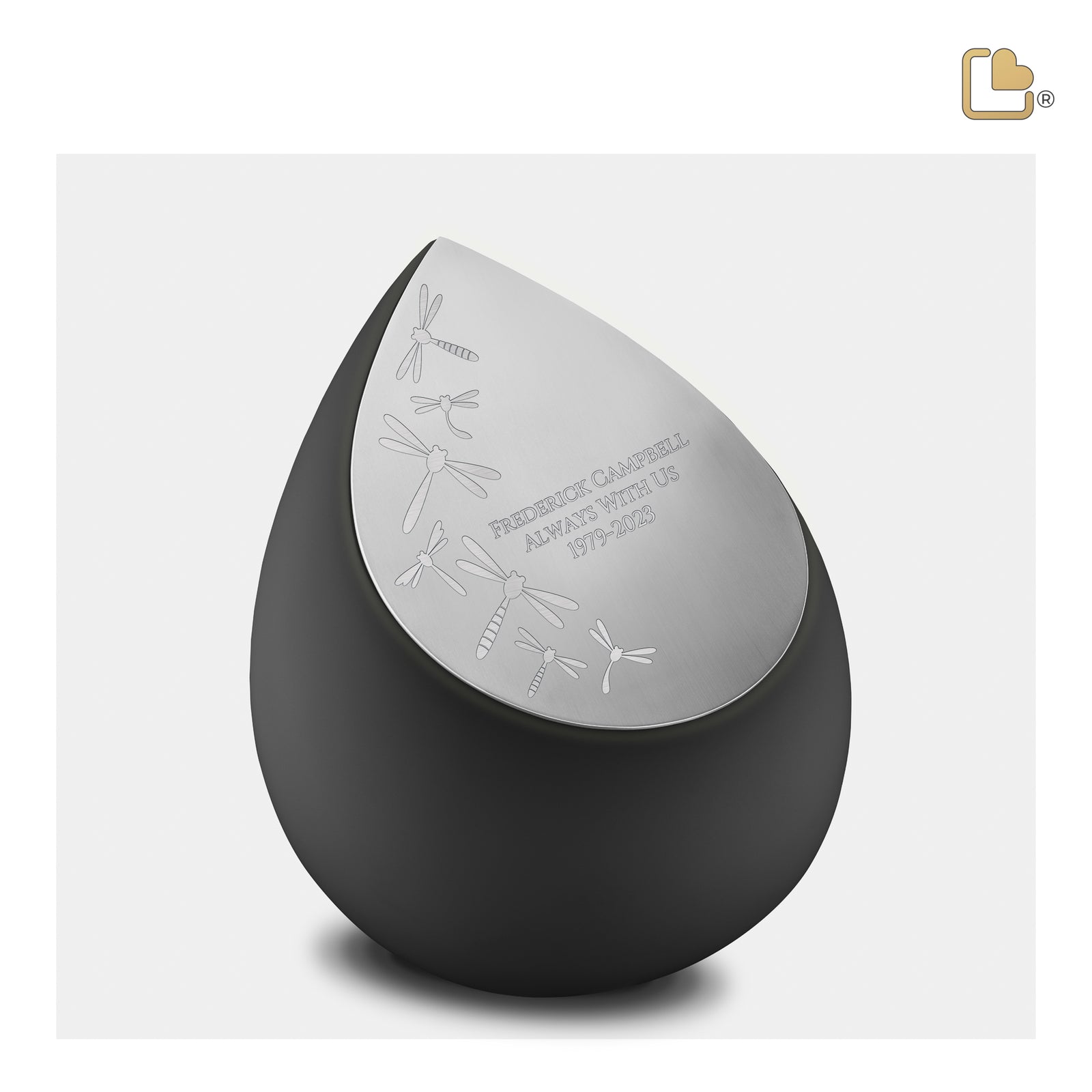M583 Drop Medium Urn Black & Bru Pewter