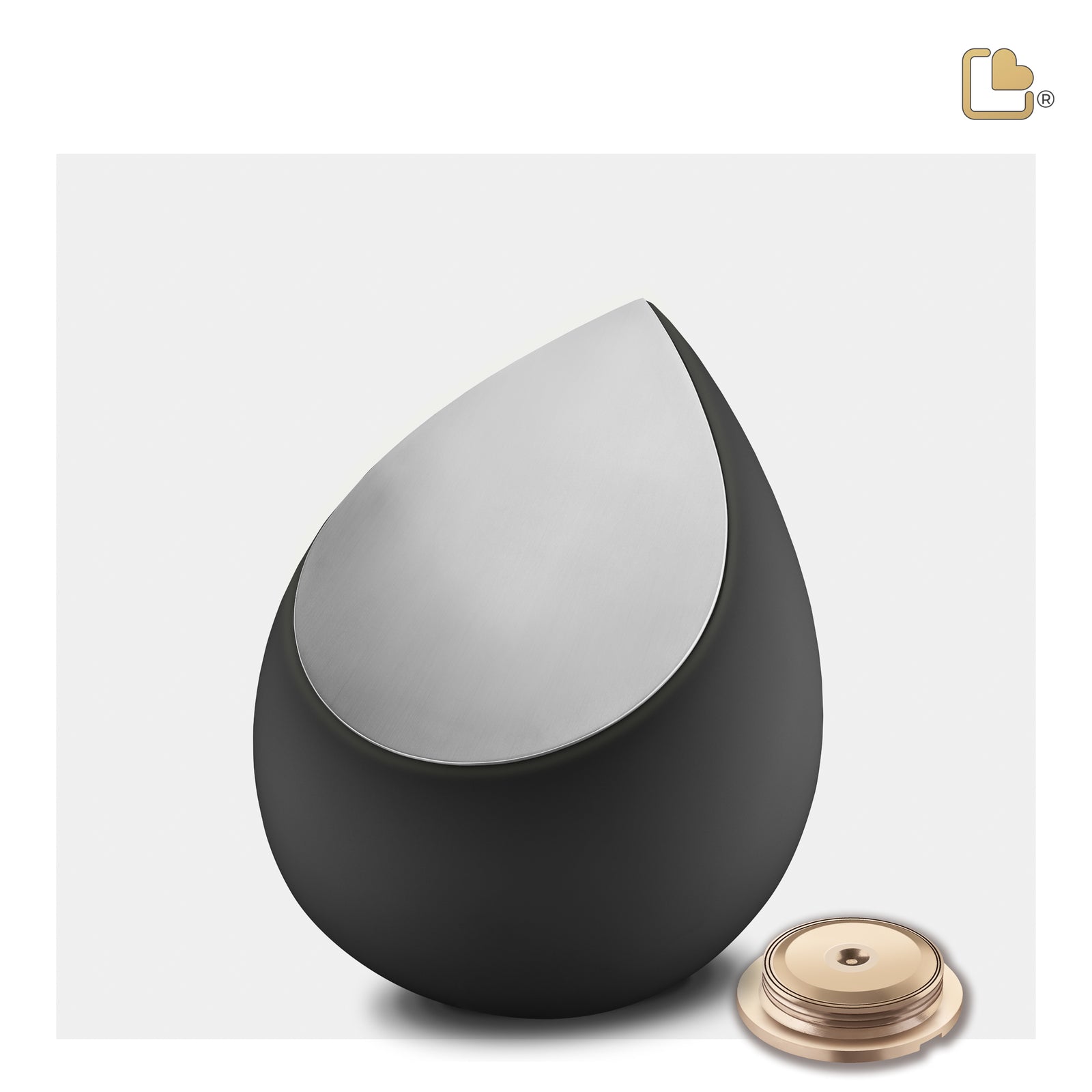 M583 Drop Medium Urn Black & Bru Pewter