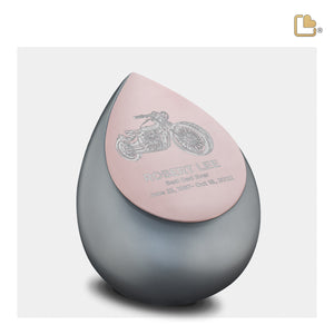 M584 Drop Medium Urn French Grey & Bru RoseGold