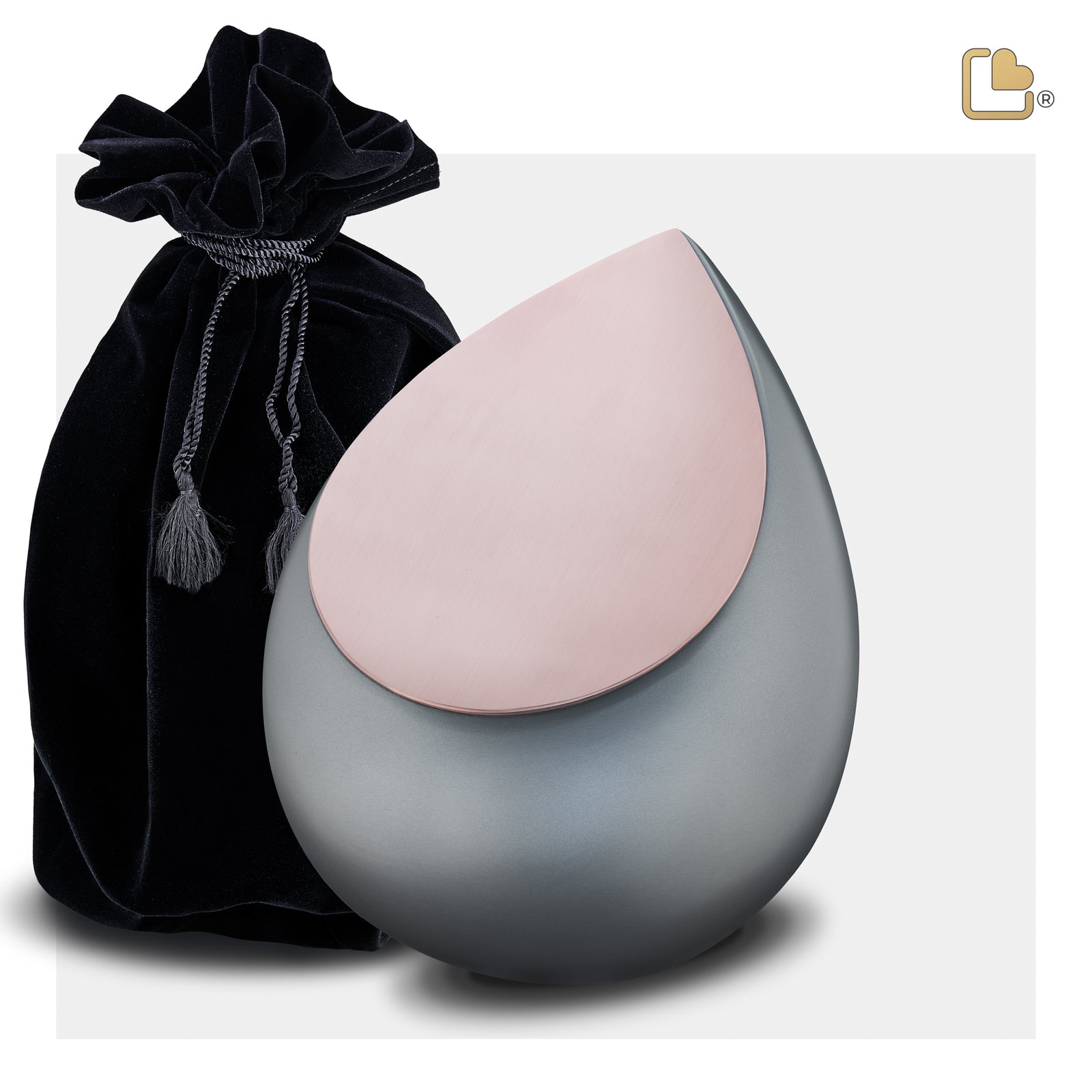 M584 Drop Medium Urn French Grey & Bru RoseGold
