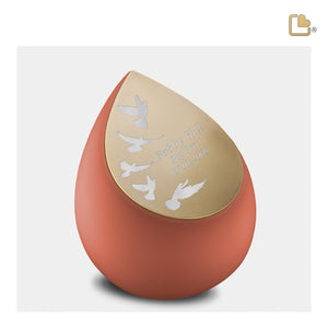 M587 Drop Medium Urn Terracotta & Bru Gold