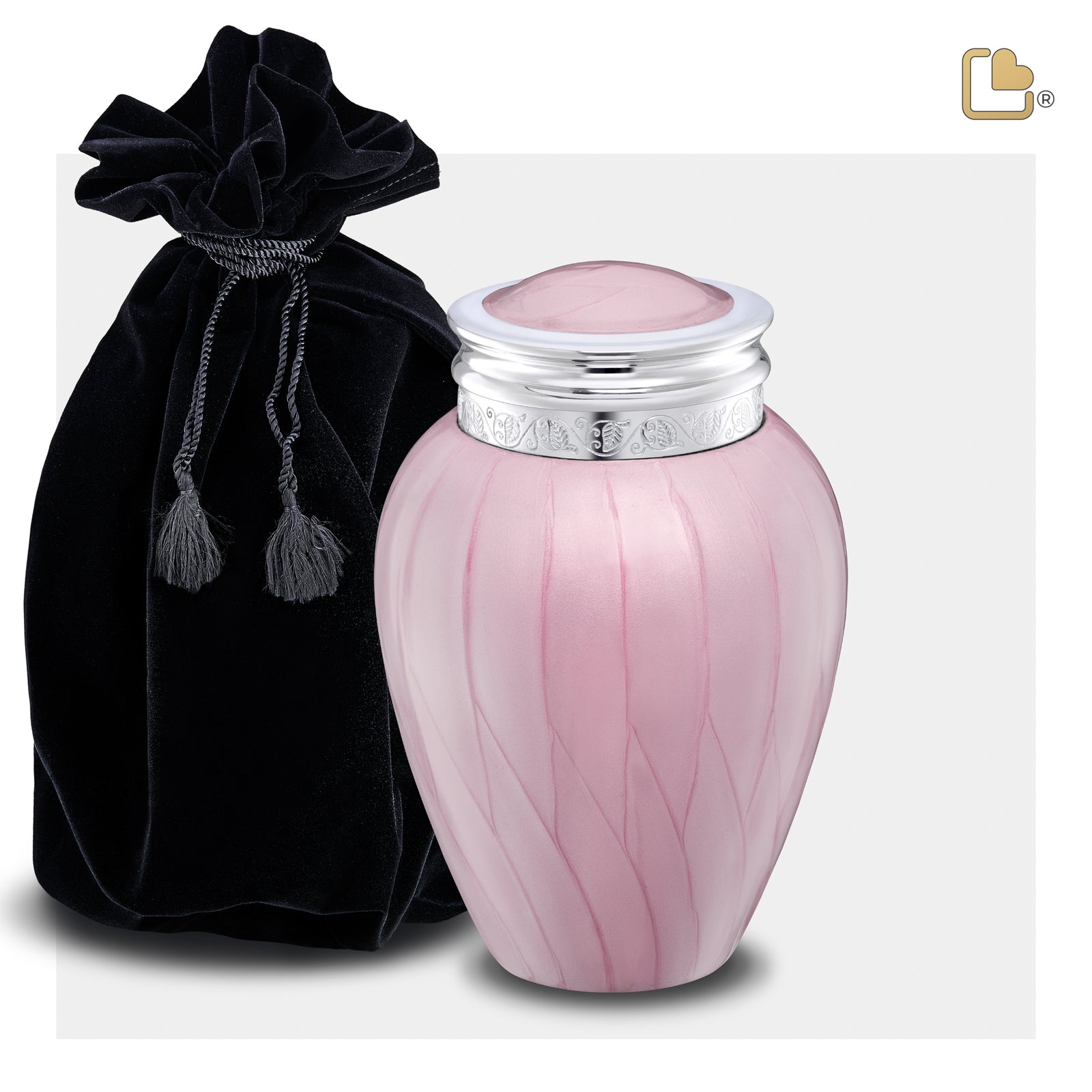 M667 Blessing Medium Urn Pearl Pink & Pol Silver
