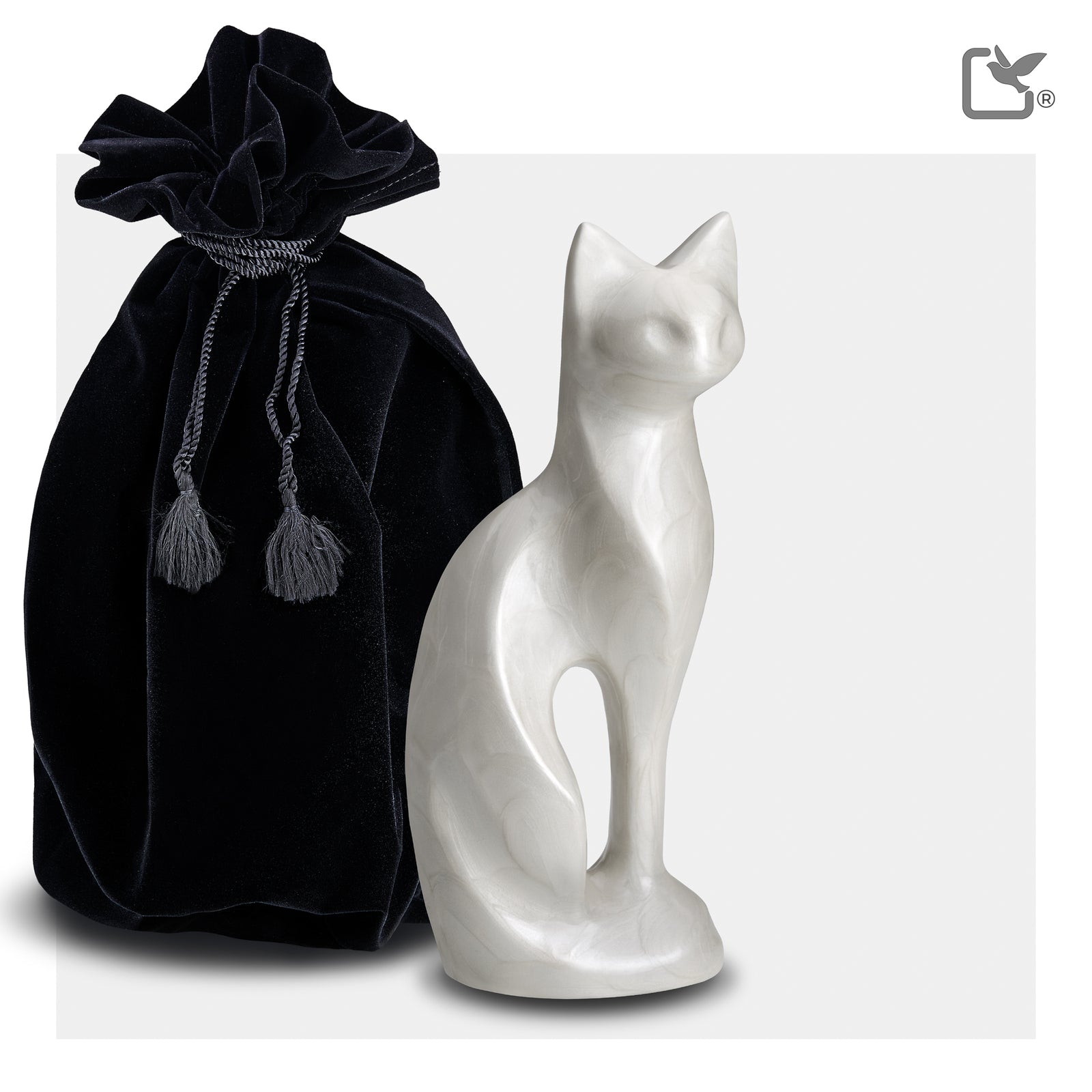 P260 Cat Pet Urn Pearl White