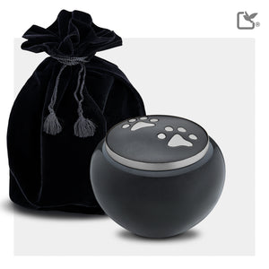 P270L Classic Round Large Pet Urn Midnight & Bru Gold