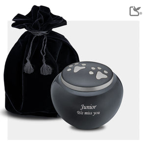 P270M Classic Round Medium Pet Urn Midnight & Bru Gold