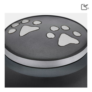 P270S Classic Round Small Pet Urn Midnight & Bru Gold