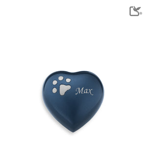 P271K Keepsake Heart Pet Urn Blue & Bru Pewter
